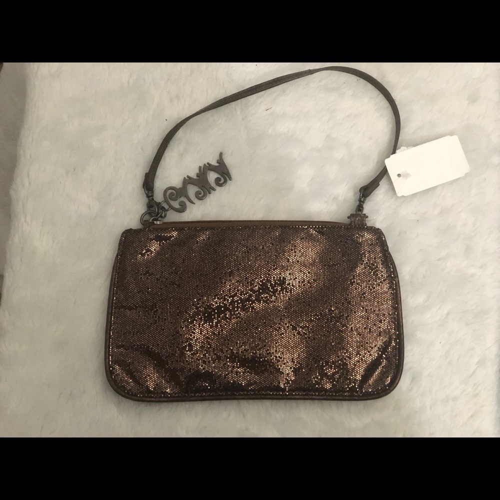Womens Brown Sequins Purse. NEW